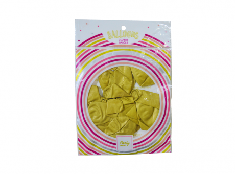 GLOBOS LATEX Nro.10 METALIZADO 12P DORADO