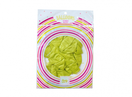 GLOBOS LATEX METALIZADO 12P VERDE LIMON LOON-MET10-LGR