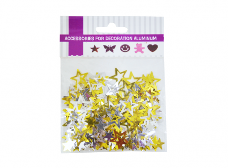 Imagen de CONFETTI ALUMINIO ESTRELLA DORADO/PLATEADO