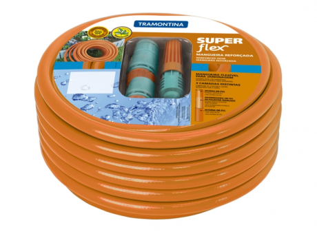 MANGUERA SUPER FLEX NARANJA X 15M CON ACCESORIOS