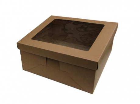 Imagen miniatura de CAJA PAPEL CUADRADO C/ VISOR 5P (25X25X15) NATURAL