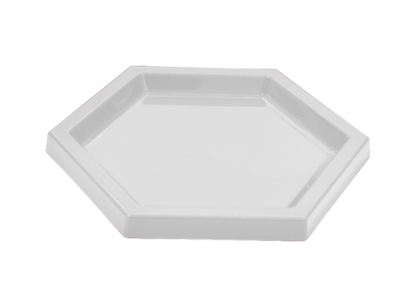 BANDEJA PLASTICA HEXAGONO (22X2CM) BLANCO