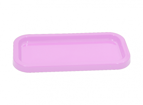 BANDEJA PLASTICA RECTANGULAR (30X5X2) ROSADO CLARO