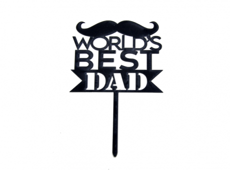 ADORNO TORTA "WORLD'S BEST DAD" (10.5X15) NEGRO   (In)