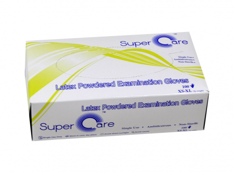 Imagen de GUANTES DE LATEX CON POLVO SUPER CARE T.MEDIANO C100