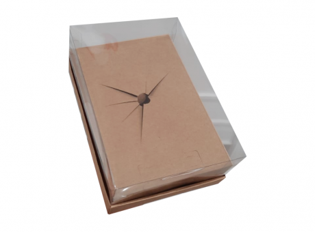 Imagen de CAJA P/ HUEVO CON CUCHARA ADAPTABLE HASTA 500GR LISA KRAFT