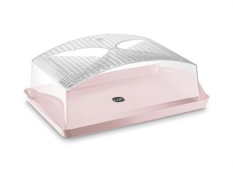 PORTA TORTA RECT. ROSA TRASLUCIDO UZ661-ROS