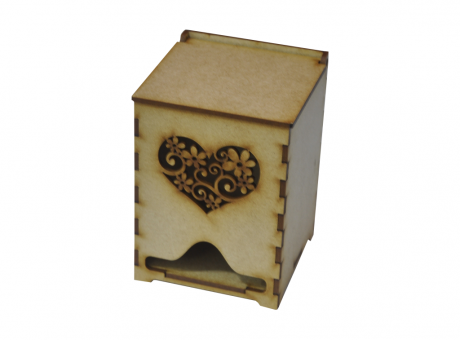 CAJA DE TE 12 CM CORAZON FIBROFACIL
