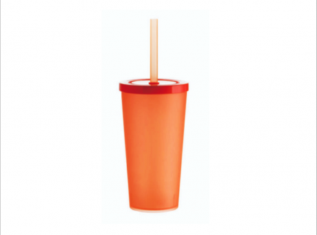 VASO TEEN CUP PP 400ML-NARANJA FLUORESCENTE R: 01193304 NEOPLAS