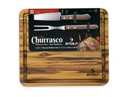 Imagen de CONJUNTO PARA CHURRASCO TECAC/ CUCHILLO Y TENEDOR 41X36 CM 918 STOLF