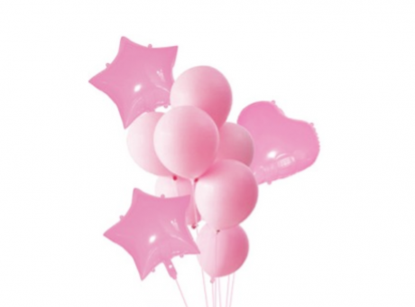 GLOBOS SET PASTEL ROSADO JU1 X10