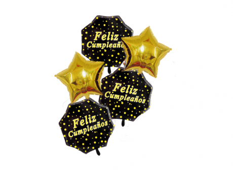 SET GLOBO FELIZ CUMPLE NEGRO YF5135 5P