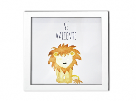 Imagen de PORTA RETRATO CUADRADO "SE VALIENTE" (25X25X2) BLANCO