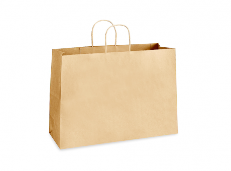 BOLSA DE PAPEL HORIZ MD PARDO 22X30X9CM CROMUS