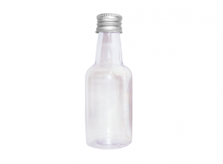 BOTELLA PEQUEÑA 50ML CRISTAL TAPA ALUM PLATA C10 MASSARI