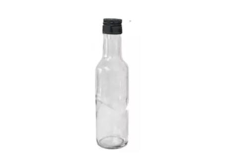 BOTELLA VIDRIO 250ML ACEITE REDONDO C/TAPA ROSCA NEGRA MOD 274 DIRECAO SUL
