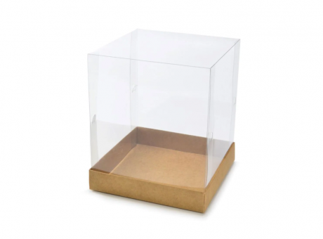 CAJA MINI TORTA 17X17X19 KRAFT ART CRISTAL