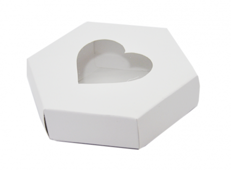 Imagen de CAJA HEXAGONAL C/ VISOR CORAZON