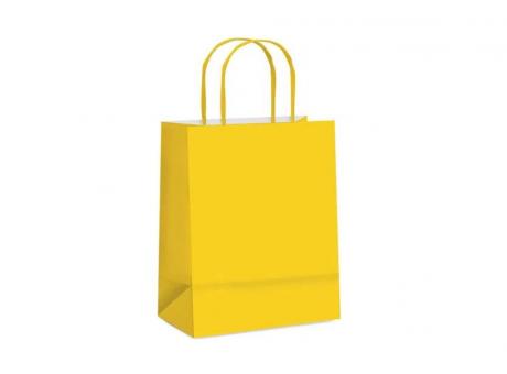 BOLSA PAPEL PQ LISO AMARILLO 21,5X15X8