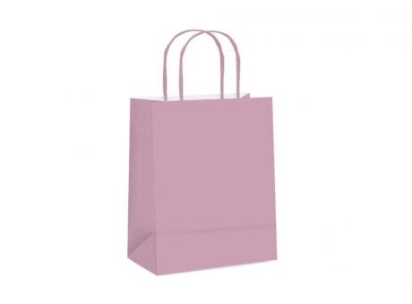 BOLSA PAPEL PQ LISO ROSA BEBE 21,5X15X8