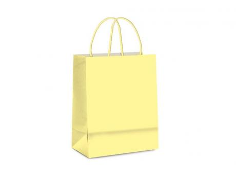 BOLSA PAPEL MD LISO AMARILLO BEBE 26X19,5X9,5