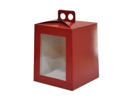 Imagen de CAJA 15,5X15,5X18 PARA PAN DULCE 400GR ROJO