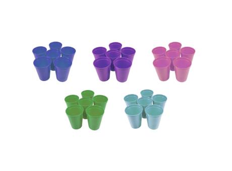 JGO VASO PLAST. C/6 PCS R.020 COLORES SURTIDOS SAN JORGE