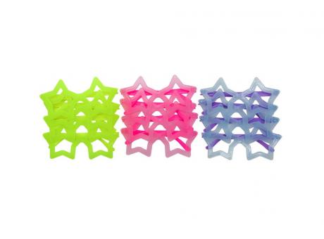 Imagen de LENTES PLASTICOS ESTRELLA 12 P COLORES TRANSP.  (DS)