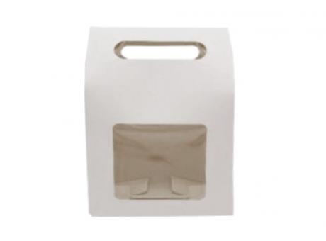 CAJA PAPEL CUADRADO C VISOR 5P 16,5X13,5X8 BLANCO