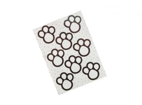 ETIQUETA ADHESIVA HUELLAS MARRON GRD C16