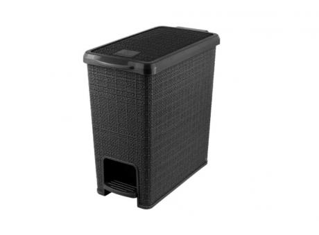 Imagen de PAPELERA JUTA RECTANGULAR CON PEDAL 12 L NEGRA R: 283.004.003 NITRON