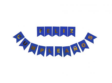 BANDERIN FELIZ CUMPLEAÑOS AZUL GRANDE CM02010