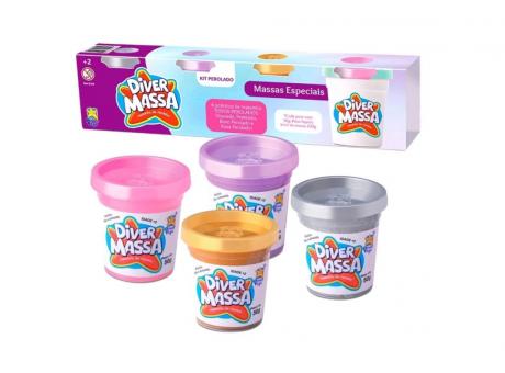 4 POTES MASA COLORES PERLADOS REF. 8109 DIVERTOYS