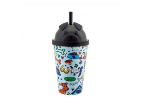 Imagen de VASO BABY 350ML ANIMAIS DOG NEGRO