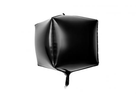 GLOBO CUBO (55CM) NEGRO METAL.