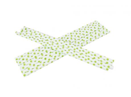 Imagen de PAJITA DE PAPEL 25P (19.5CM) MOTA VERDE LIMON/BLANCO