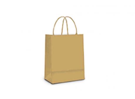 BOLSA PAPEL MD LISO CARAMELO 26X19,5X9,5