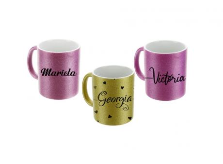 TAZA GLITTER 11OZ COLORES VARIOS