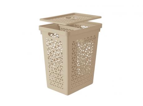 CANASTA MULTIUSO 55L CON TAPA/CANASTA ORGANIZADORA M CAPUCHINO UZ373-CAP