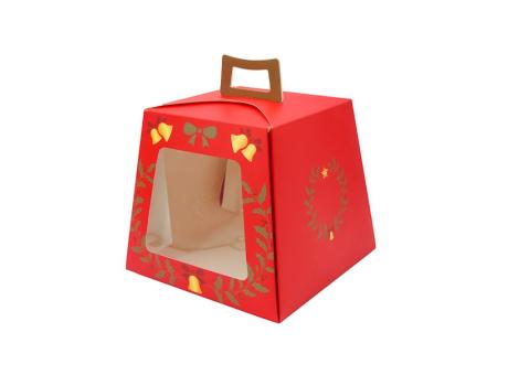 CAJA PAPEL NAVIDEÑO 5P C/ VISOR (12X13CM) ROJO