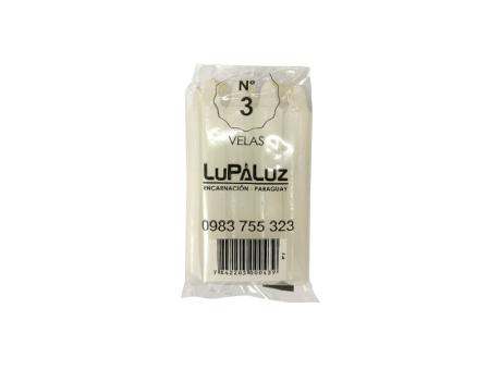 Imagen de PAQUETE VELAS BLANCAS N.3 C8 LUPALUZ