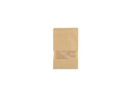 Imagen de BOLSA DE PAPEL KRAFT CON VISOR, 10*15+3,5 cm, 25 PIEZAS POR PAQUETE S0049