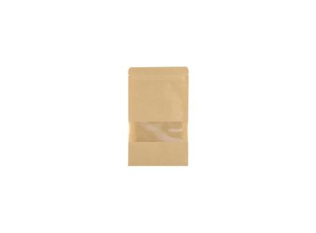 Imagen de BOLSA DE PAPEL KRAFT CON VISOR, 10*15+3,5 cm, 25 PIEZAS POR PAQUETE S0049