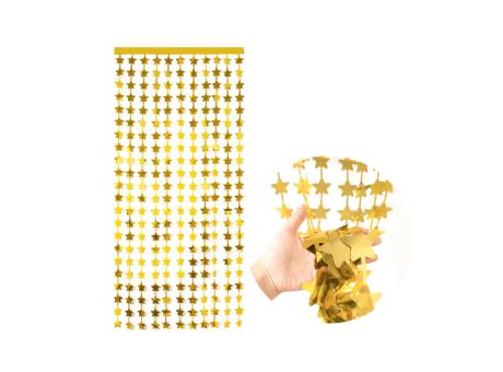 Imagen de CORTINA FORMAS METAL DORADO 1M*2M S0021