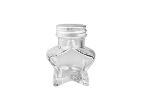 FRASCO C/TAPA,VIDRIO/METAL,TRANSPARENTE, ESTRELLA, PLATEADO,50ML，3.7*7.5CM