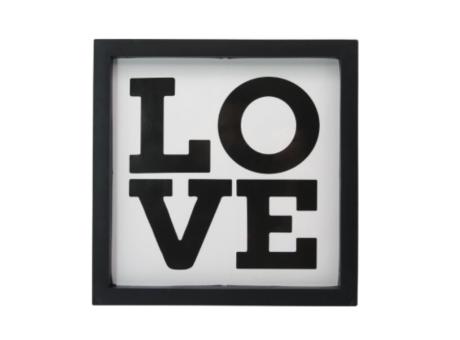 PORTA RETRATO CUADRADO \\"LOVE\\" (25X25X2) NEGRO
