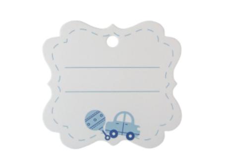 Imagen de ETIQUETA CUADRADO VEHICULO 10P (6X6.5CM) BLANCO