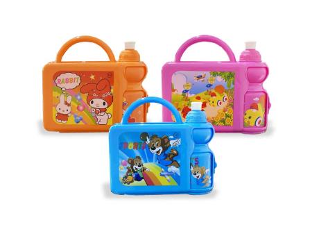 Imagen de MERENDERO PLASTICO CON CANTIMPLORA 19X20X7CM COLORES SURTIDOS