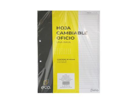 HOJA CAMBIABLE OFICIO UNA RAYA ECO