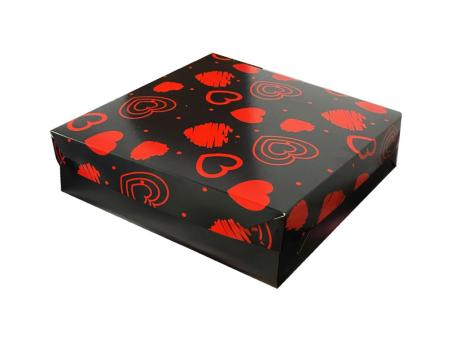 Imagen de CAJA NEGRA CORAZONES 30X30X10 - PY
